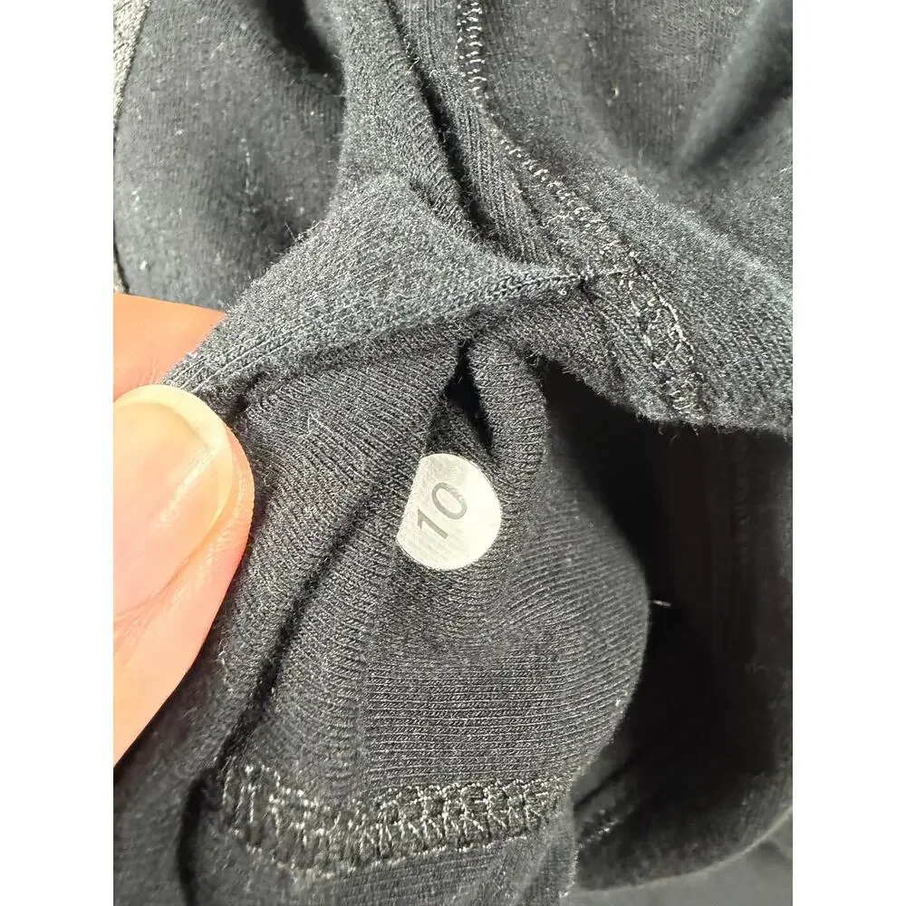 Lululemon Method Wrap Black Asymmetrical Zip Cowl Neck Jacket Size 10